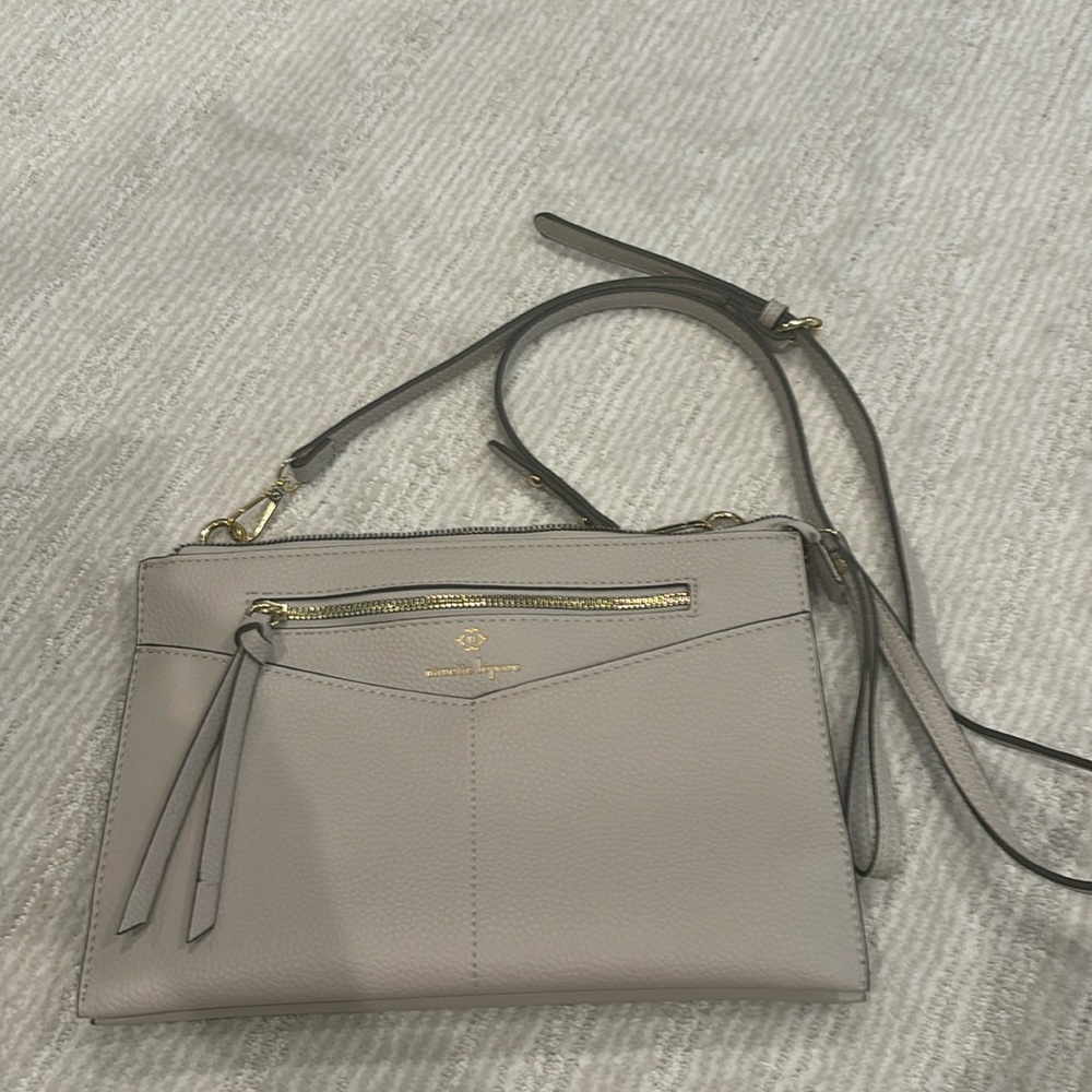 Nanette Lepore cross body bag. Light taupe